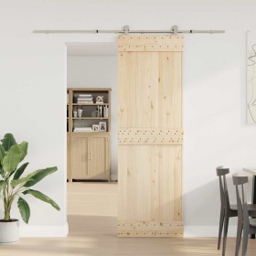 Kit Binari Porta Scorrevole 200 cm Acciaio Inossidabile Argento 2