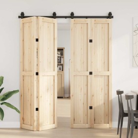 Kit di Binari per Porte Scorrevoli 183 cm Acciaio Nero 2