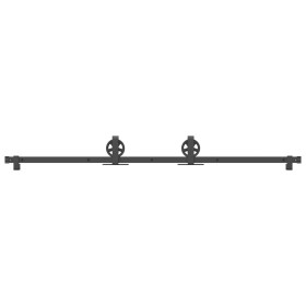 Kit di Binari per Porte Scorrevoli 183 cm Acciaio Nero