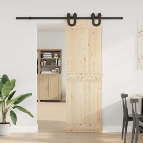 Kit di Binari per Porte Scorrevoli 200 cm Acciaio Nero 2