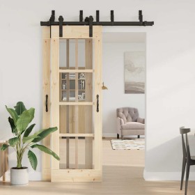 Kit di Binari per Porte Scorrevoli 152,5 cm Acciaio Nero 2