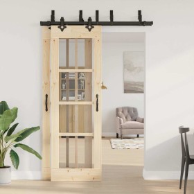 Kit di Binari per Porte Scorrevoli 152,5 cm Acciaio Nero 2