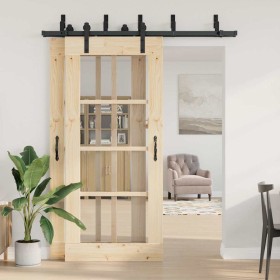 Kit di Binari per Porte Scorrevoli 183 cm Acciaio Nero 2
