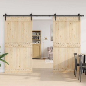 Kit di Binari per Porte Scorrevoli 305 cm Acciaio Nero 2