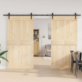 Kit di Binari per Porte Scorrevoli 305 cm Acciaio Nero 2