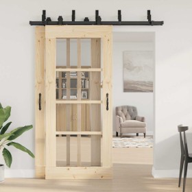 Kit di Binari per Porte Scorrevoli 183 cm Acciaio Nero 2