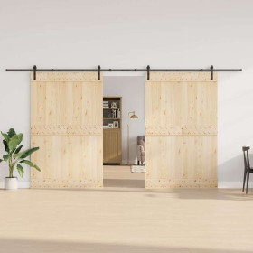 Kit di Binari per Porte Scorrevoli 427 cm Acciaio Nero 2