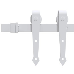 Kit Accessori per Porta Scorrevole 200 cm in Acciaio Bianco 2
