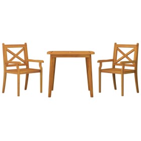 Set Mobili da Pranzo per Giardino 3 pz Legno Massello di Acacia 2