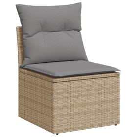 Set Divano da Giardino 6 pz con Cuscini Beige in Polyrattan 2
