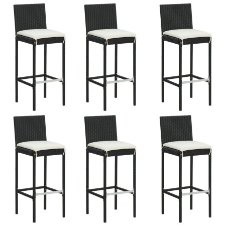 Set da Bar da Giardino 7 pz con Cuscini Nero