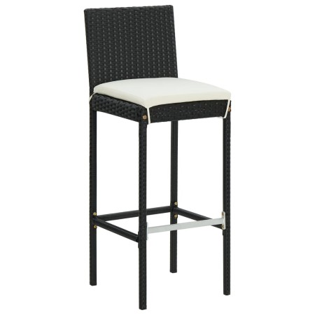 Set da Bar da Giardino 7 pz con Cuscini Nero