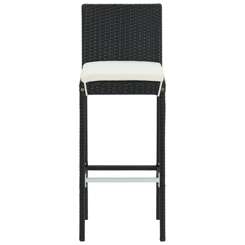 Set da Bar da Giardino 7 pz con Cuscini Nero