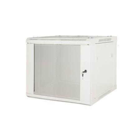 ARMADIO RACK 19 6 UNITA DA MURO (A) 370 x (L) 600 x (P) 450 GRIGIO DISASSEMBLATO PORTA VETRO