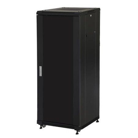 ARMADIO RACK 19 27U (A)1388 (L)600 (P)600 COLORE NERO PORTA VETRO