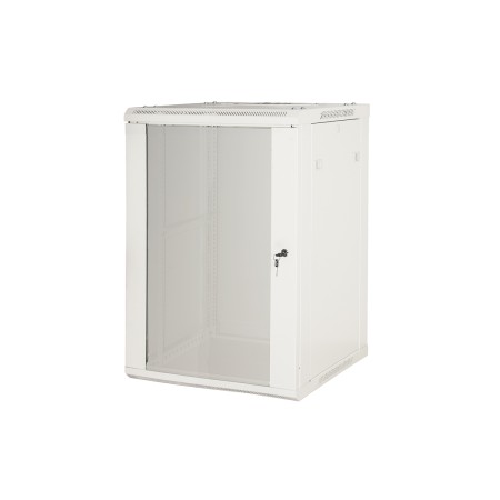 ARMADIO RACK 19 15 UNITA DA MURO (A) 770 x (L) 600 x (P) 450 GRIGIO DISASSEMBLATO PORTA VETRO