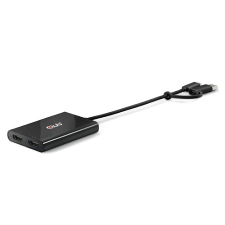 CLUB3D VIDEO SPLITTER CON DISPLAYLINK USB TYPE C (CON ADATTATORE TYPE A) A DUAL HDMI (4K60HZ)
