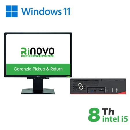 RINOVO PC FUJ REFURBISHED D738 SFF RN54534111 I5-8X00 DDR4 16GB SSD 480GB W11P+ MONITOR FUJITSU 22