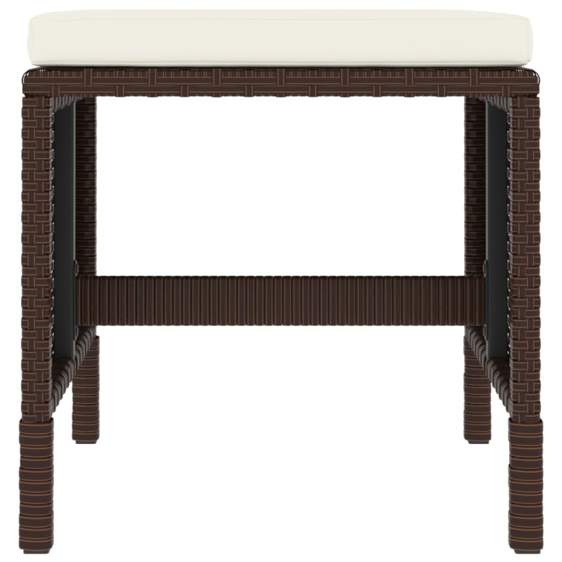 Set da Pranzo da Giardino 6pz con Cuscini in Polyrattan Marrone