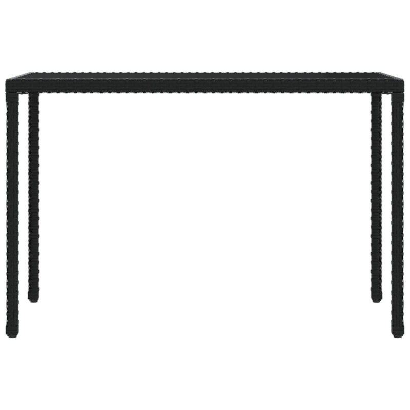 Set da Pranzo da Giardino 6 pz con Cuscini Nero in Polyrattan
