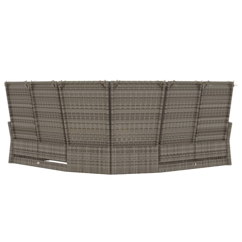 Divano Angolare Reclinabile con Cuscini in Polyrattan Grigio