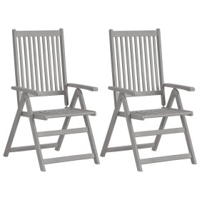 Sedie da Giardino Reclinabili 4 pz con Cuscini Massello Acacia 2