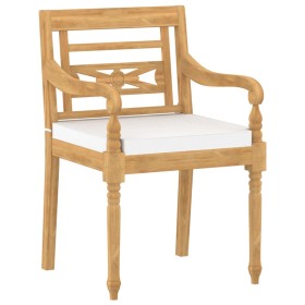 Sedie Batavia con Cuscini 6 pz in Legno Massello di Teak 2