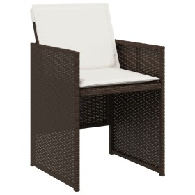 Sedie da Giardino con Cuscini 4 pz Marroni in Polyrattan 2