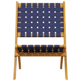 Sedie Pieghevoli Giardino 2pz Tavolino Blu Scuro Legno Massello 2