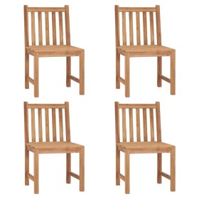 Sedie da Giardino 4 pz con Cuscini in Legno Massello di Teak 2