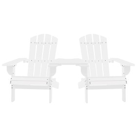 Sedie da Giardino Adirondack con Tavolino in Legno Abete Bianco 2