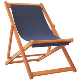 Sedie da Spiaggia Pieghevoli 2 pz in Tessuto Blu 2