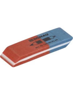 Gomma rosso/blu per matita e inchiostro Donau 57x19x8 mm 7301001PL-99
