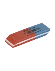 Gomma rosso/blu per matita e inchiostro Donau 57x19x8 mm 7301001PL-99 2