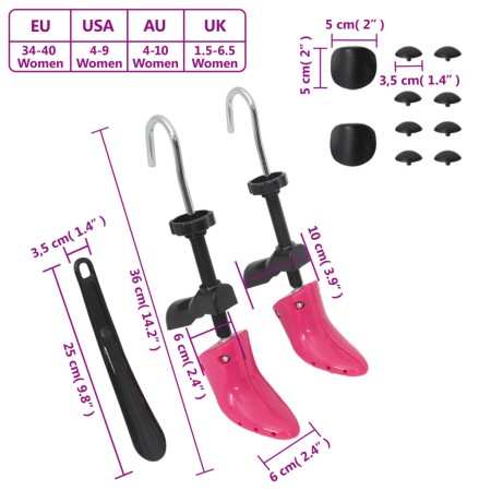 Allargascarpe con Calzascarpe Rosa EU 34-40 in Plastica