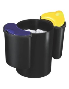 Cestino per la raccolta differenziata 3 scomparti Cep Giallo,blu e nero 516