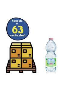 Bancale 63 confezioni da 24 bottigliette di acqua minerale naturale San Benedetto da 500 ml, proveniente dalle Alpi Biellesi. L 2
